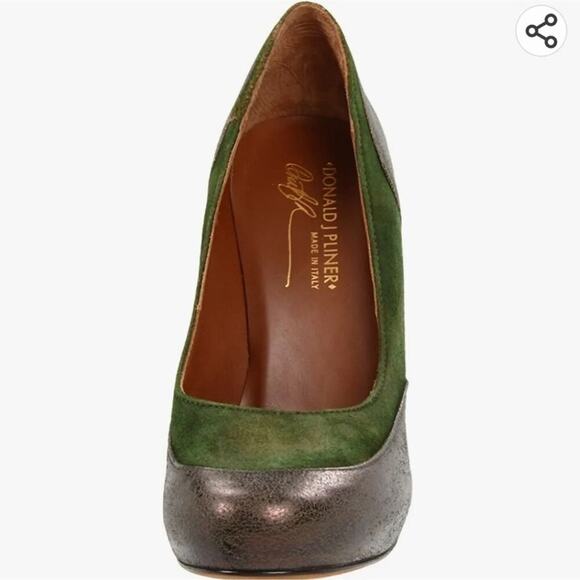 DONALD J Pliner Lennox khaki Green Suede platform Heels size 7.5 new!!!‎ - Picture 2 of 9